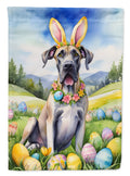 Great Dane Easter Egg Hunt House Flag 28x40 Porch Sleeve Pole Decorative Outside Yard Banner Artwork Wall Hanging, Polyester