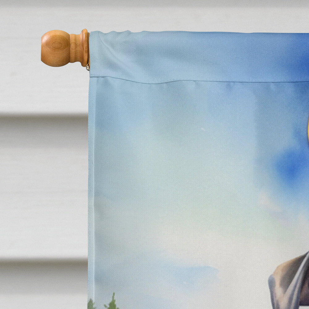 Great Dane Easter Egg Hunt House Flag 28x40 Porch Sleeve Pole Decorative Outside Yard Banner Artwork Wall Hanging, Polyester