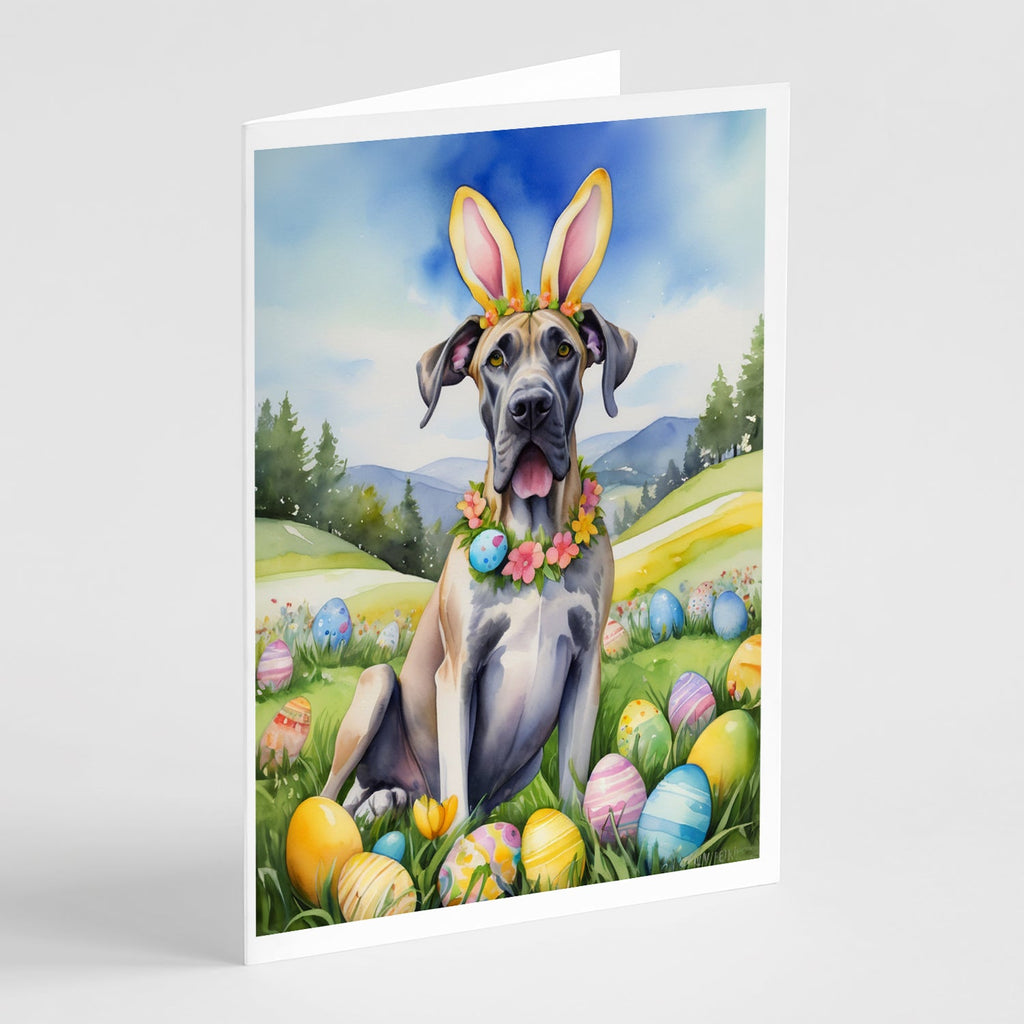 Great Dane Easter Egg Hunt Greeting Cards Pack of 8 Blank Cards with Envelopes Whimsical A7 Size 5x7
