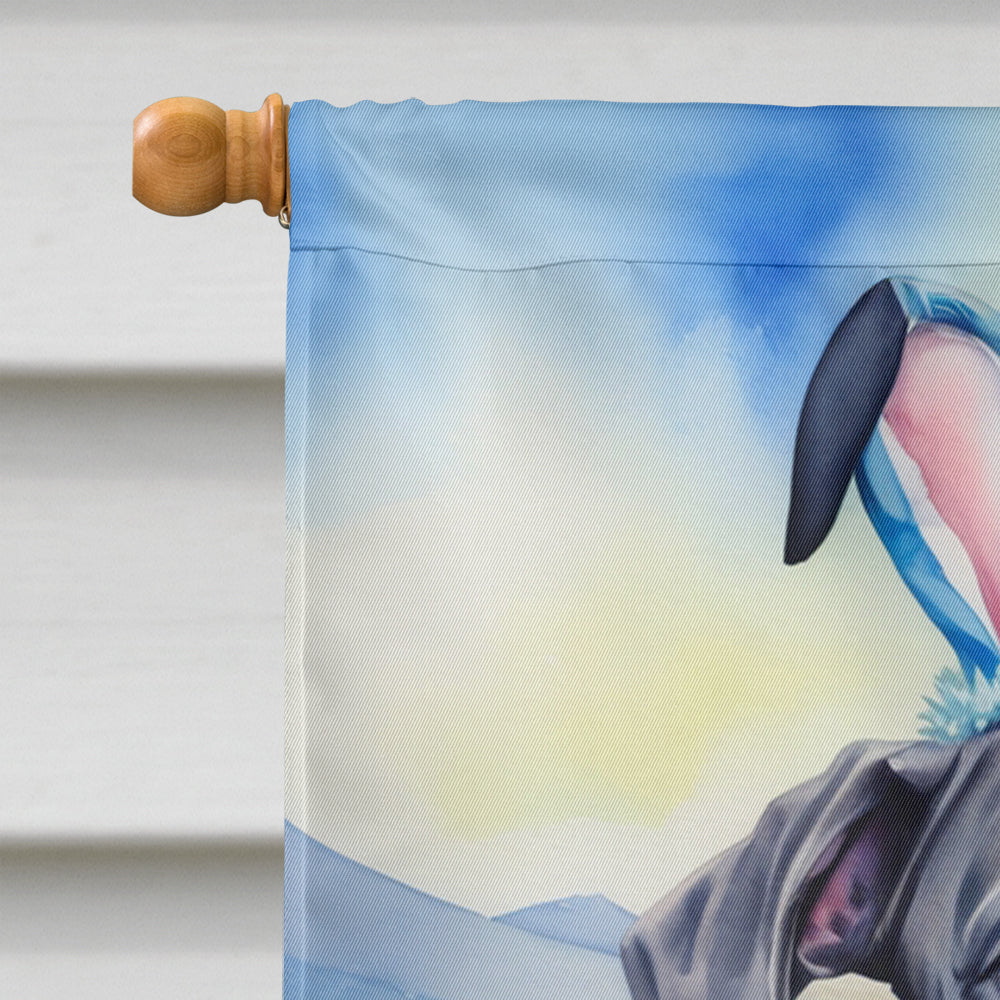 Great Dane Easter Egg Hunt House Flag 28x40 Porch Sleeve Pole Decorative Outside Yard Banner Artwork Wall Hanging, Polyester