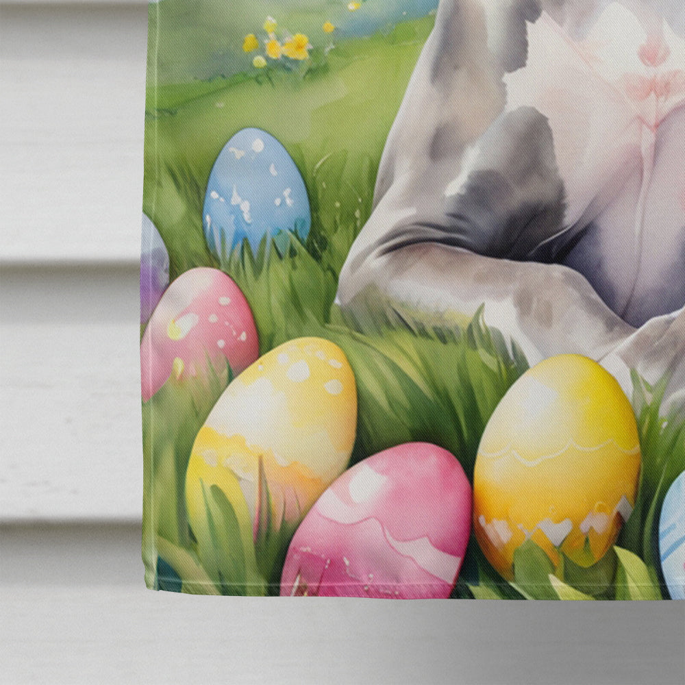 Great Dane Easter Egg Hunt House Flag 28x40 Porch Sleeve Pole Decorative Outside Yard Banner Artwork Wall Hanging, Polyester
