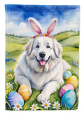 Great Pyrenees Easter Egg Hunt House Flag 28x40 Porch Sleeve Pole Decorative Outside Yard Banner Artwork Wall Hanging, Polyester