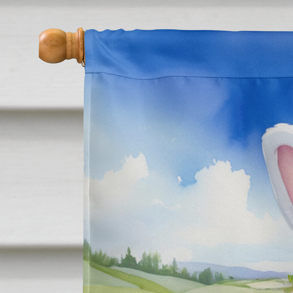 Great Pyrenees Easter Egg Hunt House Flag 28x40 Porch Sleeve Pole Decorative Outside Yard Banner Artwork Wall Hanging, Polyester