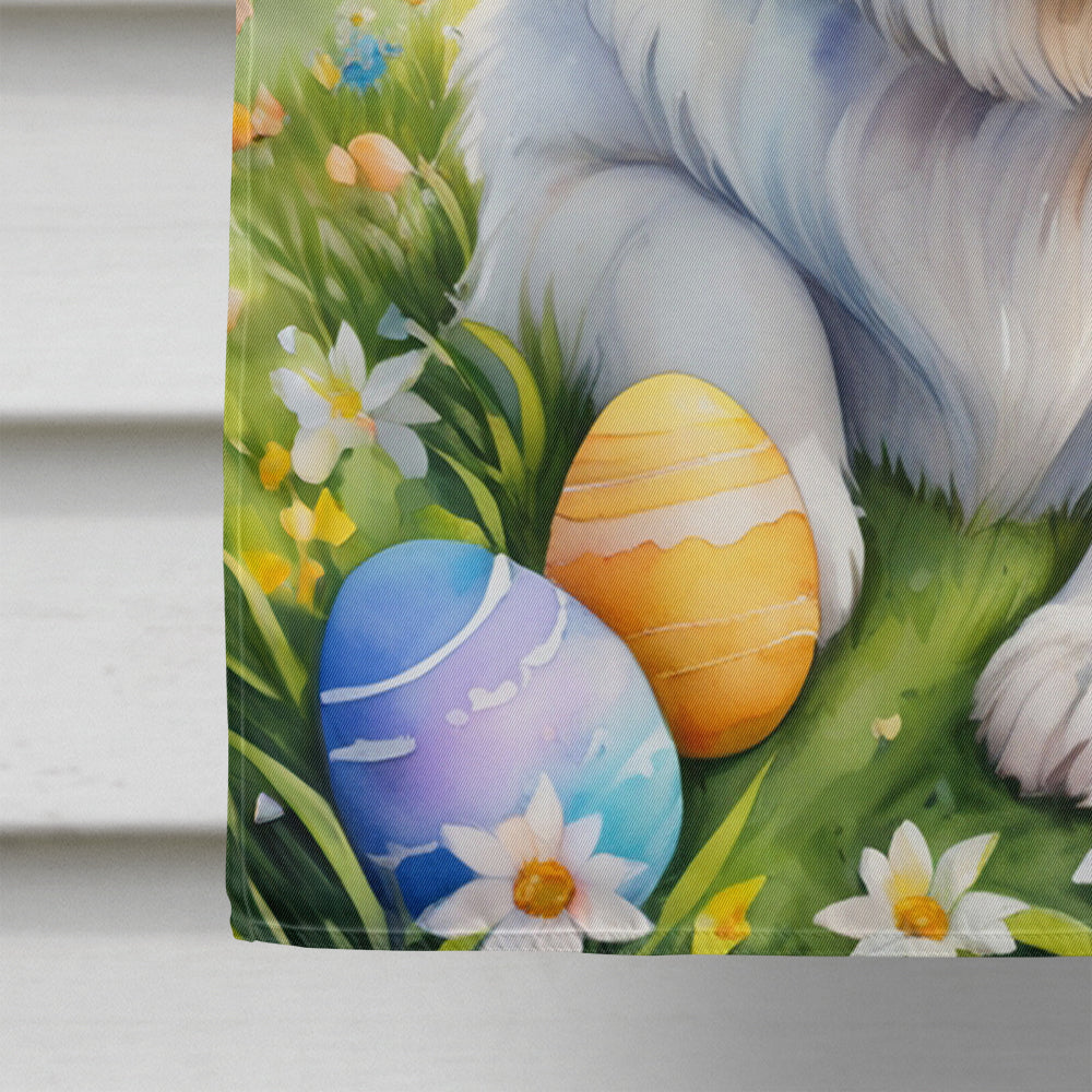 Great Pyrenees Easter Egg Hunt House Flag 28x40 Porch Sleeve Pole Decorative Outside Yard Banner Artwork Wall Hanging, Polyester