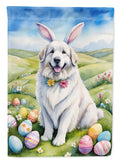 Great Pyrenees Easter Egg Hunt House Flag 28x40 Porch Sleeve Pole Decorative Outside Yard Banner Artwork Wall Hanging, Polyester