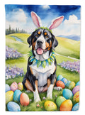 Greater Swiss Mountain Dog Easter Egg Hunt House Flag 28x40 Porch Sleeve Pole Decorative Outside Yard Banner Artwork Wall Hanging, Polyester