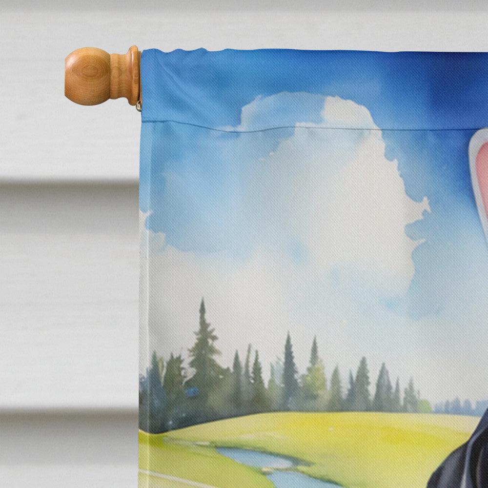 Greater Swiss Mountain Dog Easter Egg Hunt House Flag 28x40 Porch Sleeve Pole Decorative Outside Yard Banner Artwork Wall Hanging, Polyester