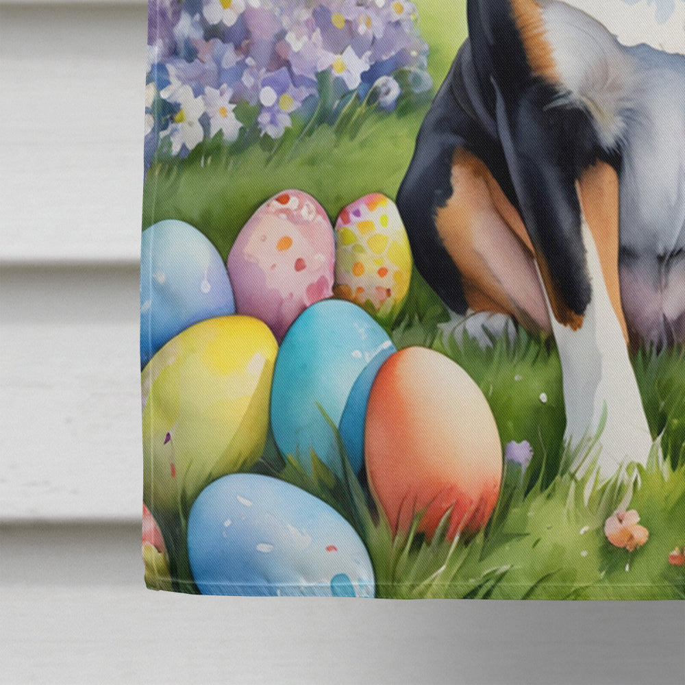 Greater Swiss Mountain Dog Easter Egg Hunt House Flag 28x40 Porch Sleeve Pole Decorative Outside Yard Banner Artwork Wall Hanging, Polyester