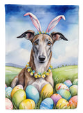 Greyhound Easter Egg Hunt House Flag 28x40 Porch Sleeve Pole Decorative Outside Yard Banner Artwork Wall Hanging, Polyester