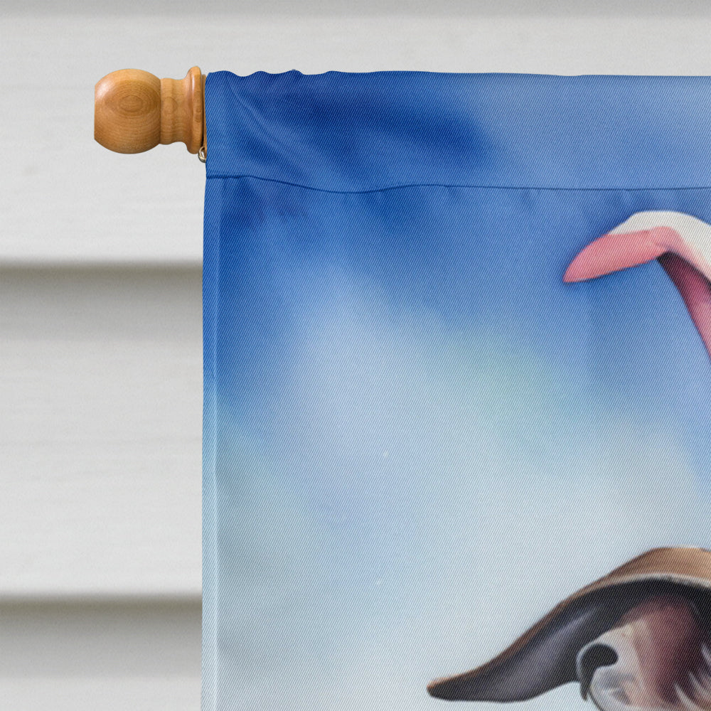 Greyhound Easter Egg Hunt House Flag 28x40 Porch Sleeve Pole Decorative Outside Yard Banner Artwork Wall Hanging, Polyester