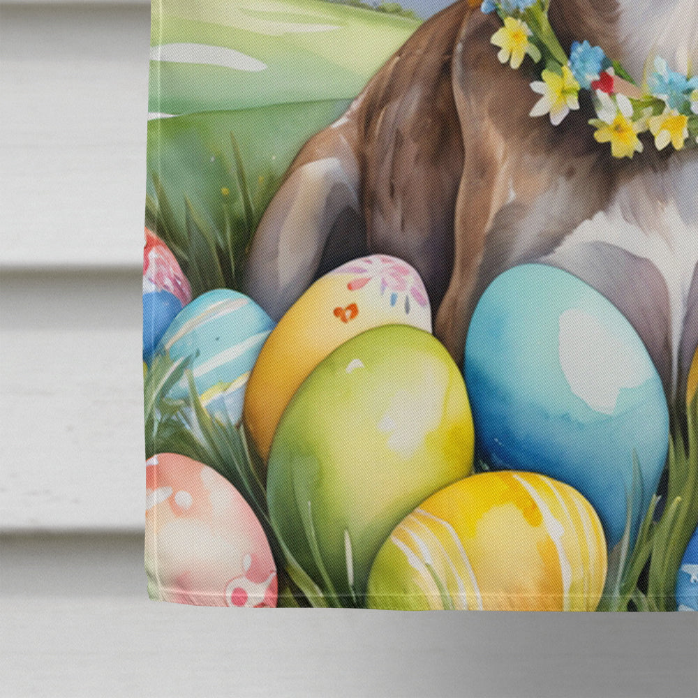 Greyhound Easter Egg Hunt House Flag 28x40 Porch Sleeve Pole Decorative Outside Yard Banner Artwork Wall Hanging, Polyester