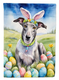 Greyhound Easter Egg Hunt House Flag 28x40 Porch Sleeve Pole Decorative Outside Yard Banner Artwork Wall Hanging, Polyester