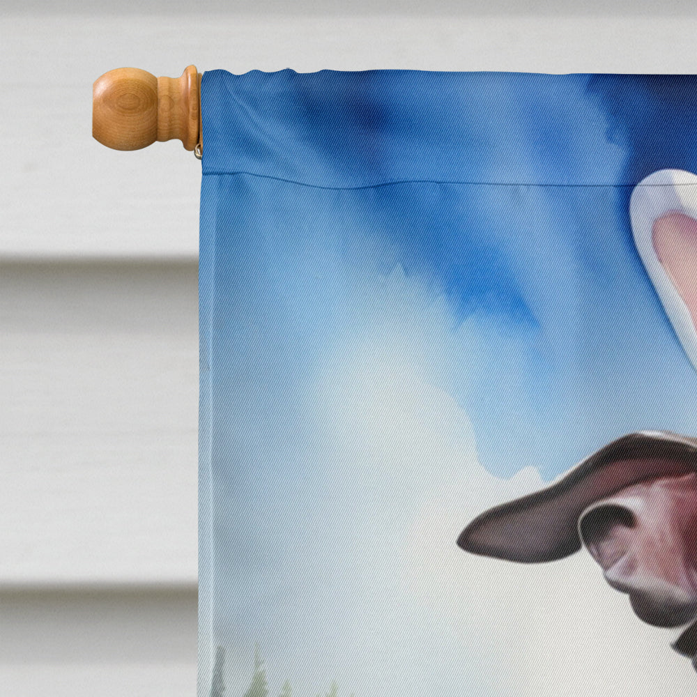 Greyhound Easter Egg Hunt House Flag 28x40 Porch Sleeve Pole Decorative Outside Yard Banner Artwork Wall Hanging, Polyester