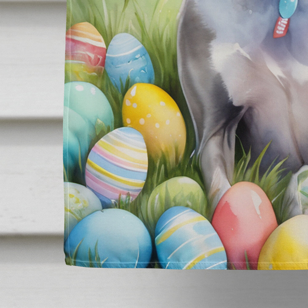Greyhound Easter Egg Hunt House Flag 28x40 Porch Sleeve Pole Decorative Outside Yard Banner Artwork Wall Hanging, Polyester