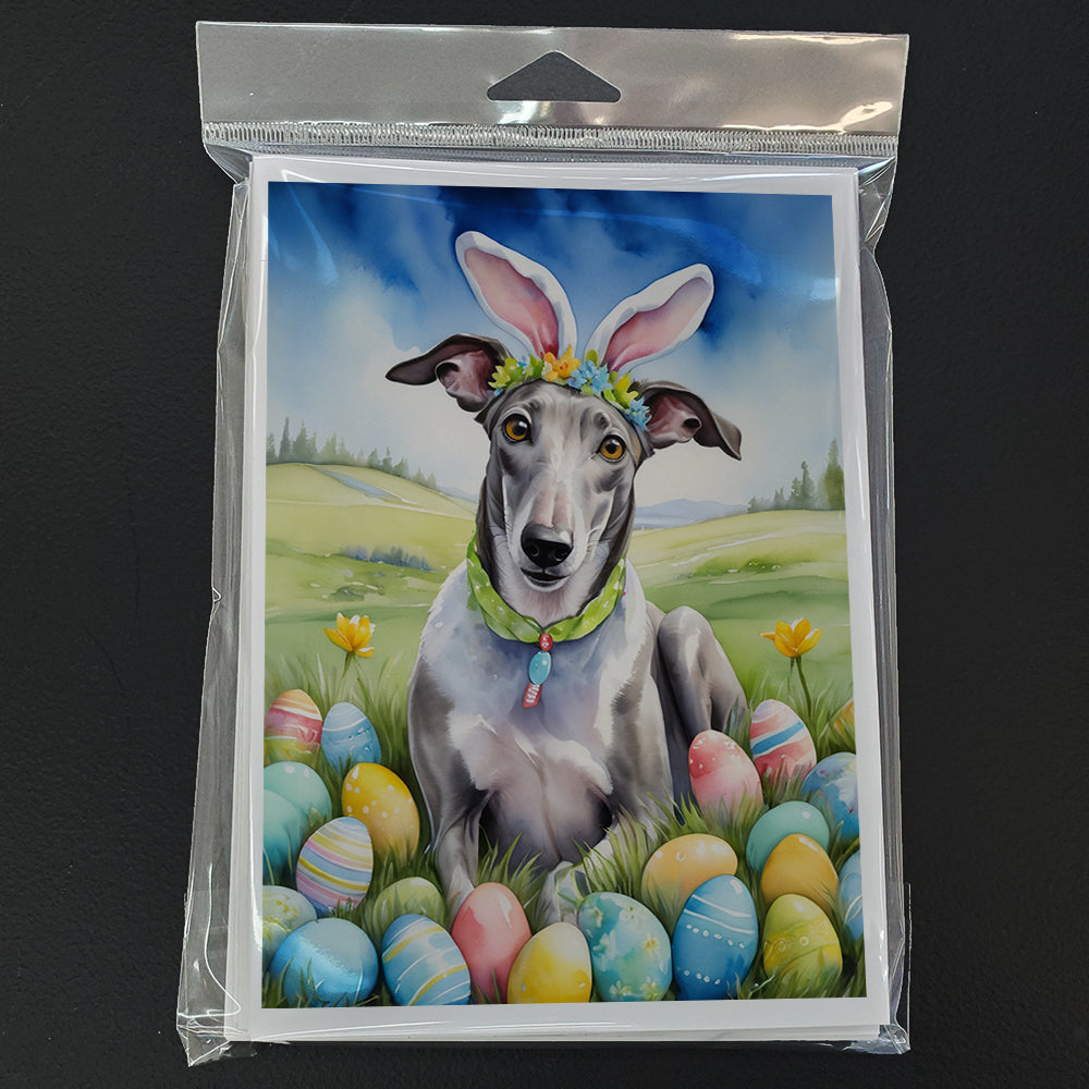 Greyhound Easter Egg Hunt Greeting Cards Pack of 8 Blank Cards with Envelopes Whimsical A7 Size 5x7