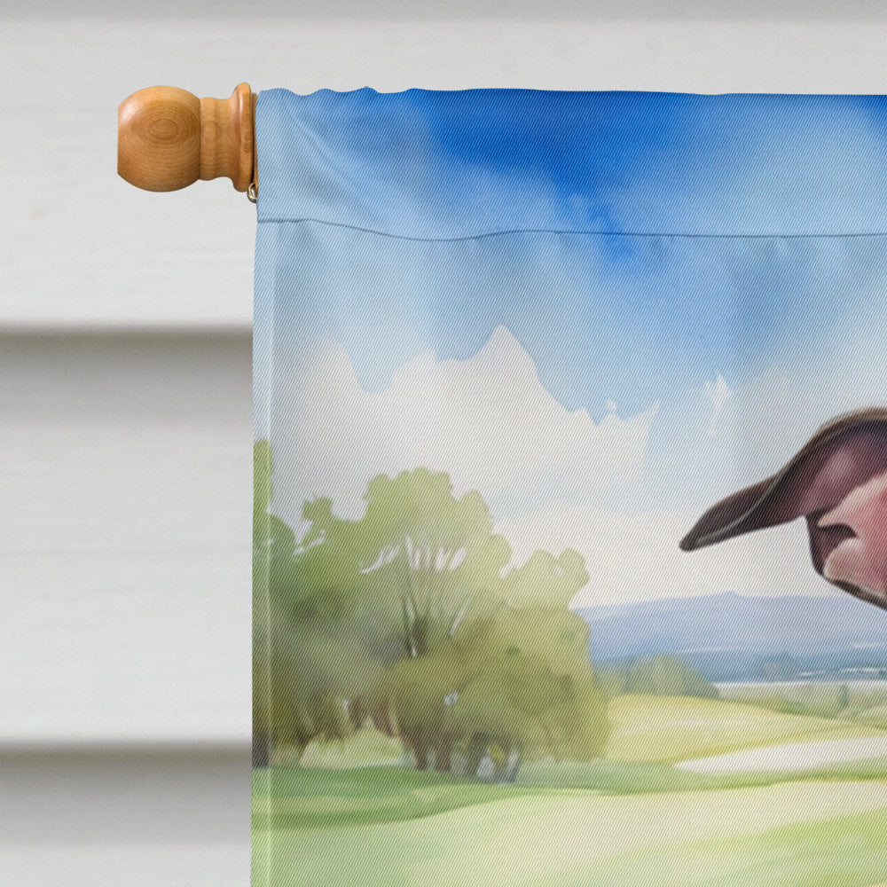 Greyhound Easter Egg Hunt House Flag 28x40 Porch Sleeve Pole Decorative Outside Yard Banner Artwork Wall Hanging, Polyester