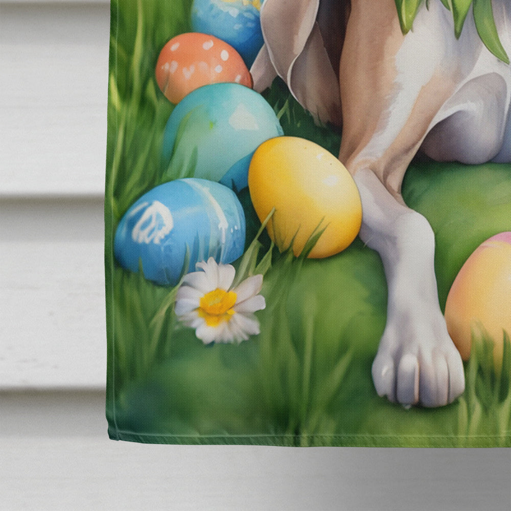 Greyhound Easter Egg Hunt House Flag 28x40 Porch Sleeve Pole Decorative Outside Yard Banner Artwork Wall Hanging, Polyester