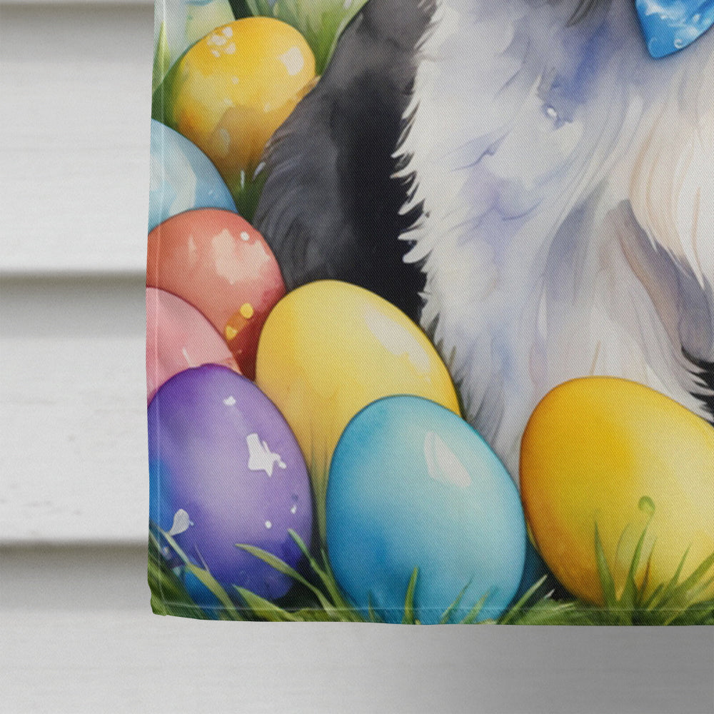 Havanese Easter Egg Hunt House Flag 28x40 Porch Sleeve Pole Decorative Outside Yard Banner Artwork Wall Hanging, Polyester