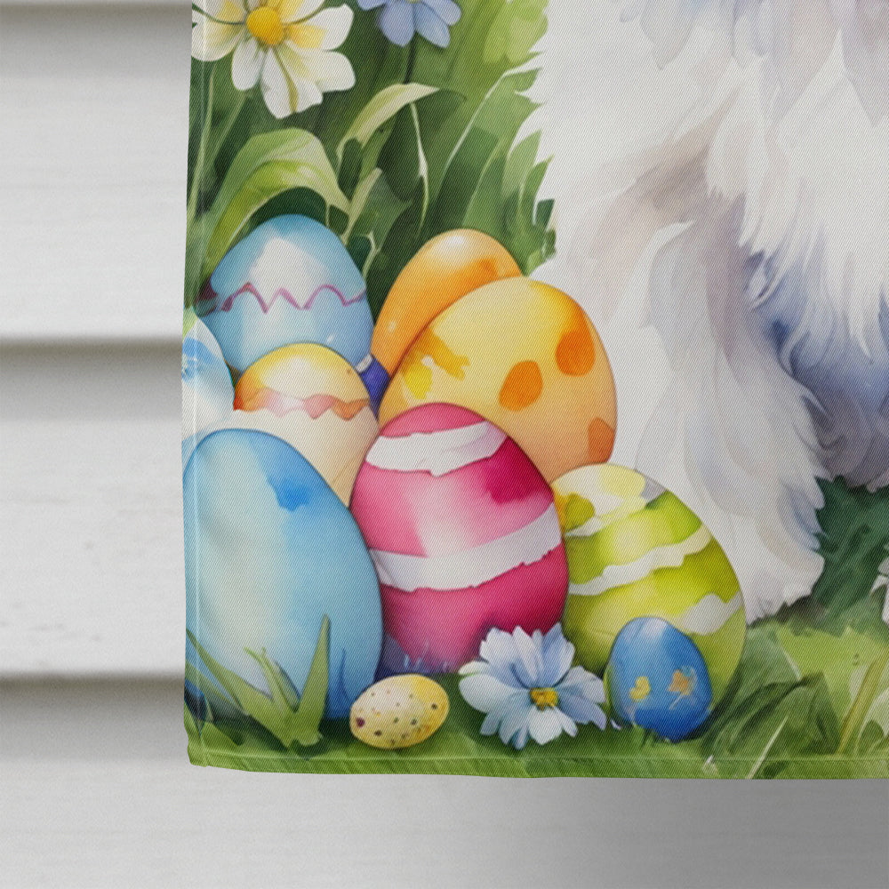 Havanese Easter Egg Hunt House Flag 28x40 Porch Sleeve Pole Decorative Outside Yard Banner Artwork Wall Hanging, Polyester
