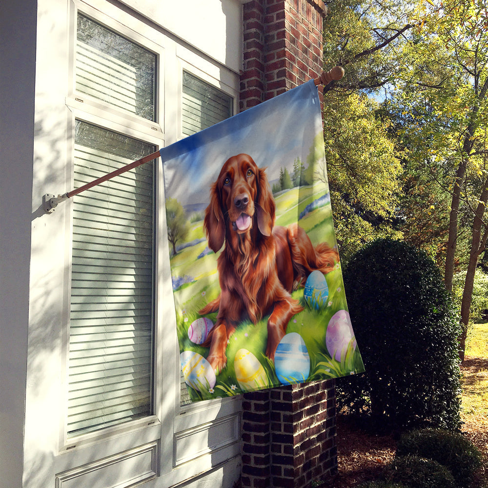 Irish Setter Easter Egg Hunt House Flag 28x40 Porch Sleeve Pole Decorative Outside Yard Banner Artwork Wall Hanging, Polyester