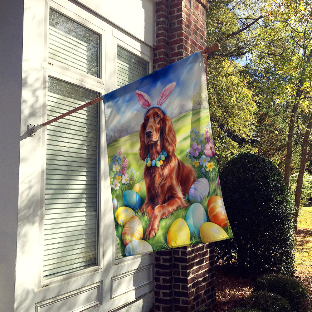 Irish Setter Easter Egg Hunt House Flag 28x40 Porch Sleeve Pole Decorative Outside Yard Banner Artwork Wall Hanging, Polyester
