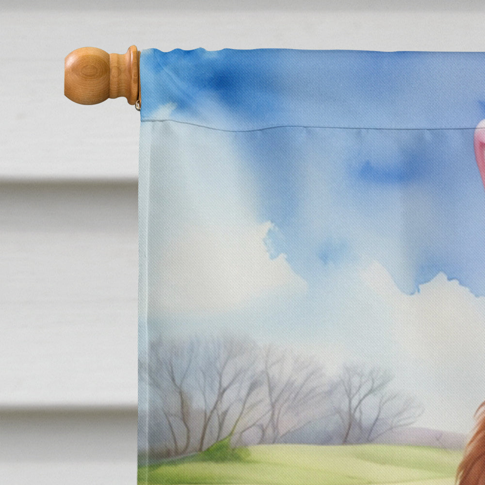 Irish Setter Easter Egg Hunt House Flag 28x40 Porch Sleeve Pole Decorative Outside Yard Banner Artwork Wall Hanging, Polyester