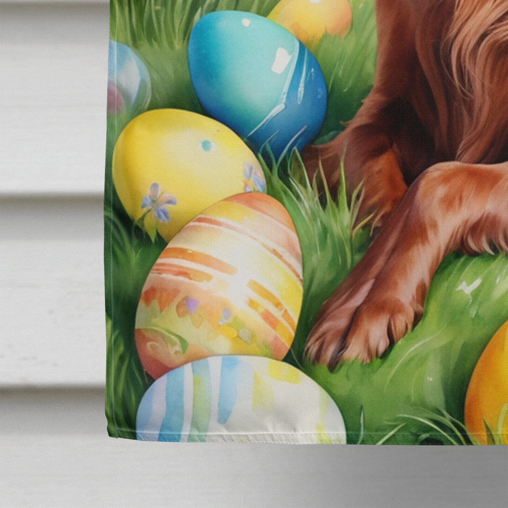 Irish Setter Easter Egg Hunt House Flag 28x40 Porch Sleeve Pole Decorative Outside Yard Banner Artwork Wall Hanging, Polyester