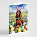 Irish Setter Easter Egg Hunt Greeting Cards Pack of 8 Blank Cards with Envelopes Whimsical A7 Size 5x7