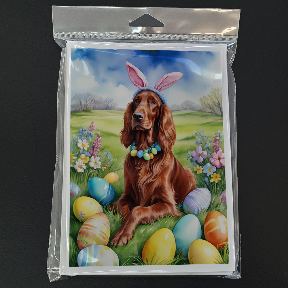 Irish Setter Easter Egg Hunt Greeting Cards Pack of 8 Blank Cards with Envelopes Whimsical A7 Size 5x7