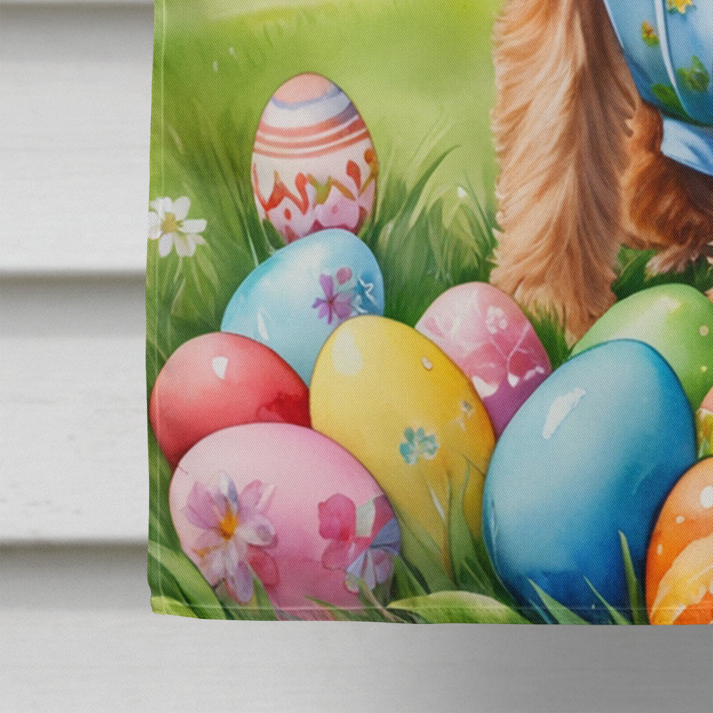 Irish Terrier Easter Egg Hunt House Flag 28x40 Porch Sleeve Pole Decorative Outside Yard Banner Artwork Wall Hanging, Polyester