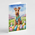 Irish Terrier Easter Egg Hunt Greeting Cards Pack of 8 Blank Cards with Envelopes Whimsical A7 Size 5x7