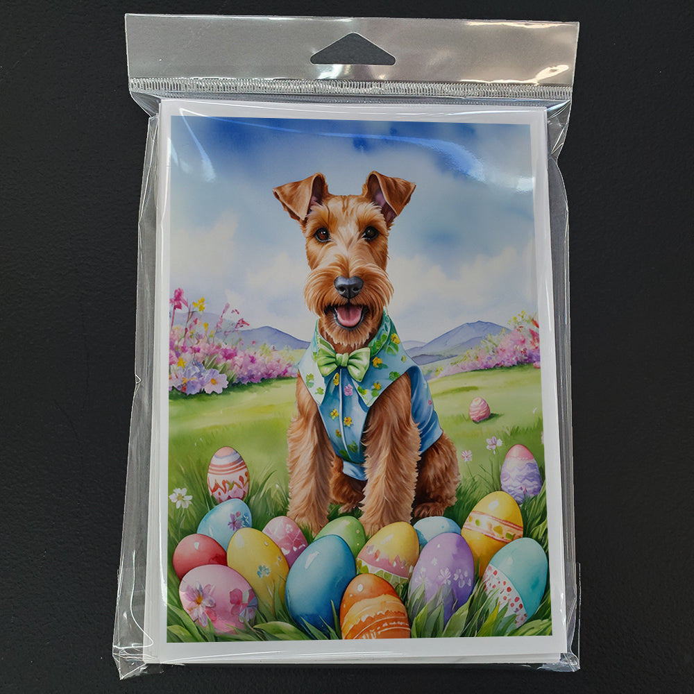 Irish Terrier Easter Egg Hunt Greeting Cards Pack of 8 Blank Cards with Envelopes Whimsical A7 Size 5x7