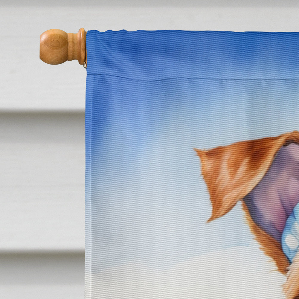 Irish Terrier Easter Egg Hunt House Flag 28x40 Porch Sleeve Pole Decorative Outside Yard Banner Artwork Wall Hanging, Polyester