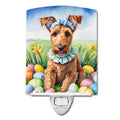 Irish Terrier Easter Egg Hunt Ceramic Night Light Compact, UL-Certified, Ideal for Bedroom, Bathroom, Nursery, Hallway, Kitchen, 6x4x3, Multicolor