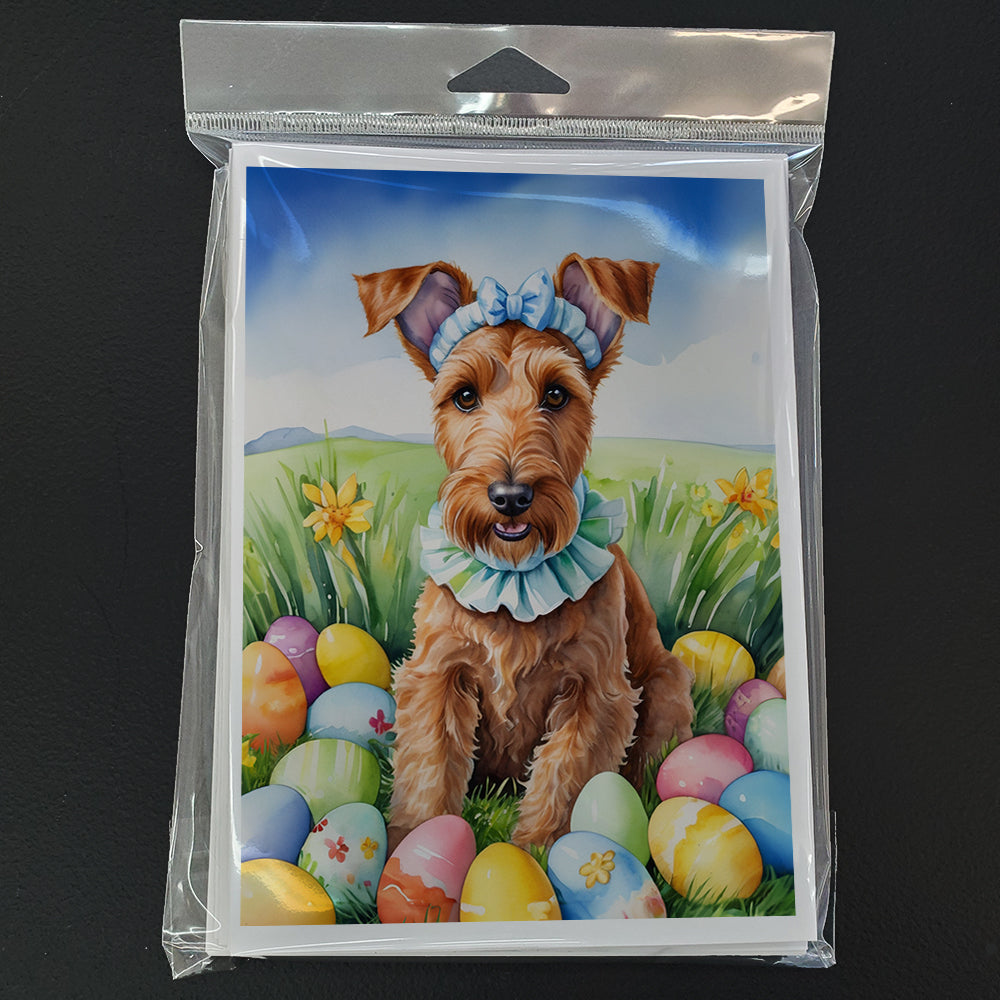 Irish Terrier Easter Egg Hunt Greeting Cards Pack of 8 Blank Cards with Envelopes Whimsical A7 Size 5x7