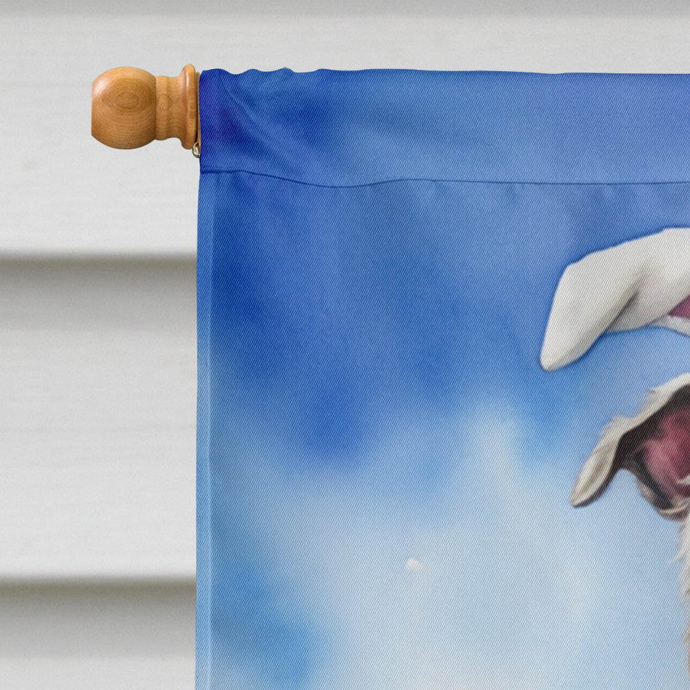 Irish Wolfhound Easter Egg Hunt House Flag 28x40 Porch Sleeve Pole Decorative Outside Yard Banner Artwork Wall Hanging, Polyester