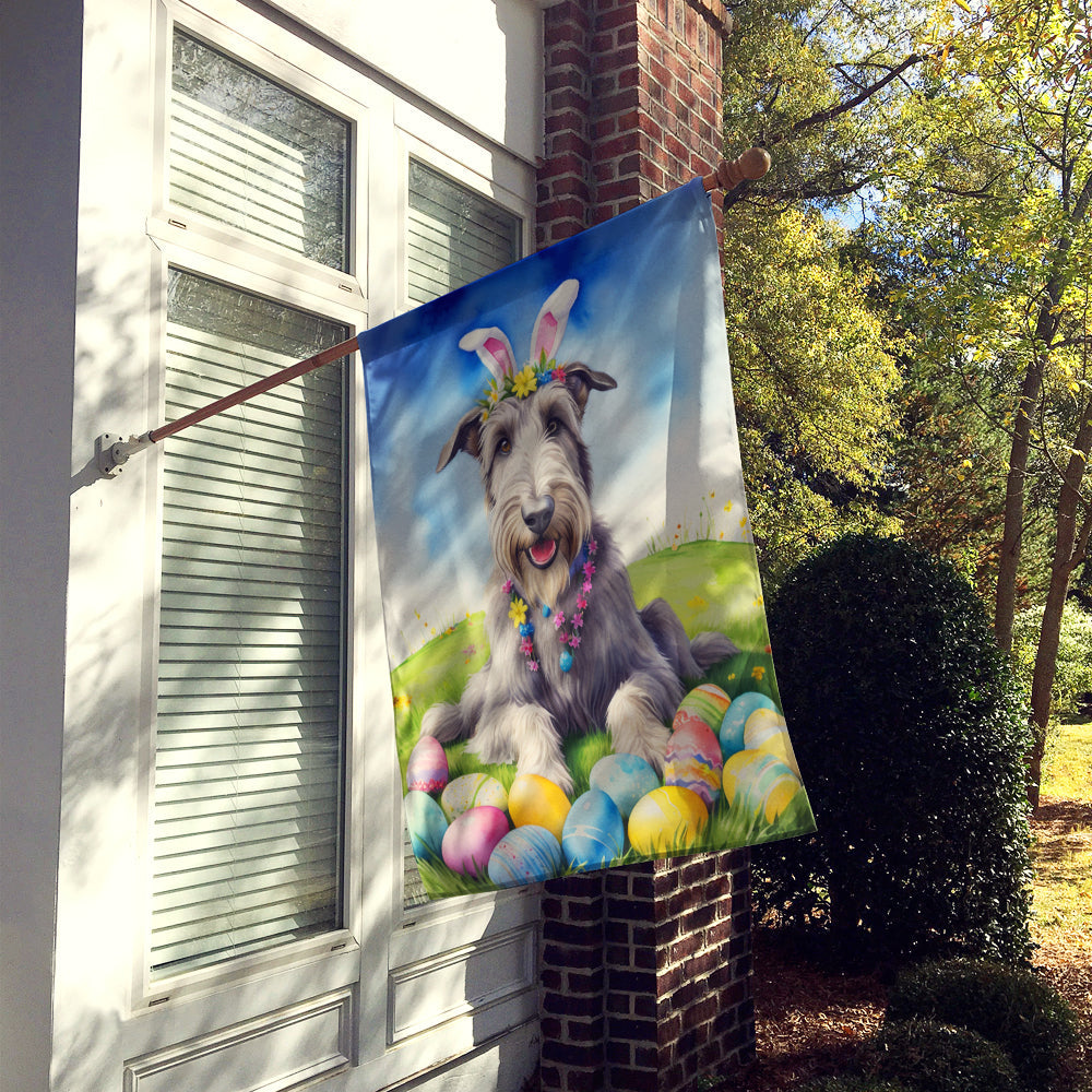 Irish Wolfhound Easter Egg Hunt House Flag 28x40 Porch Sleeve Pole Decorative Outside Yard Banner Artwork Wall Hanging, Polyester