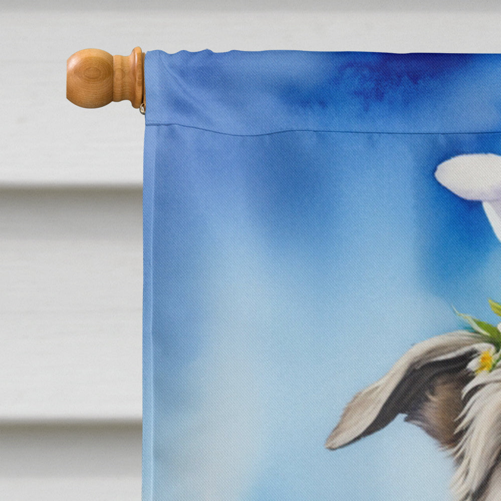 Irish Wolfhound Easter Egg Hunt House Flag 28x40 Porch Sleeve Pole Decorative Outside Yard Banner Artwork Wall Hanging, Polyester