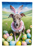 Italian Greyhound Easter Egg Hunt House Flag 28x40 Porch Sleeve Pole Decorative Outside Yard Banner Artwork Wall Hanging, Polyester