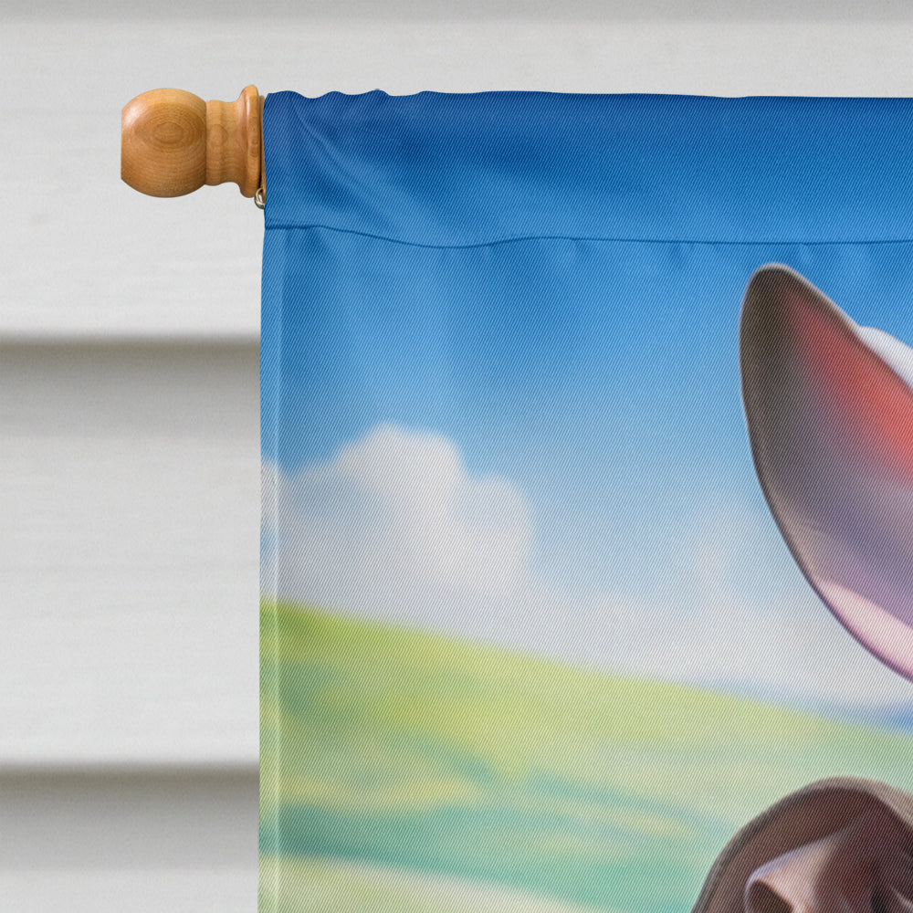 Italian Greyhound Easter Egg Hunt House Flag 28x40 Porch Sleeve Pole Decorative Outside Yard Banner Artwork Wall Hanging, Polyester