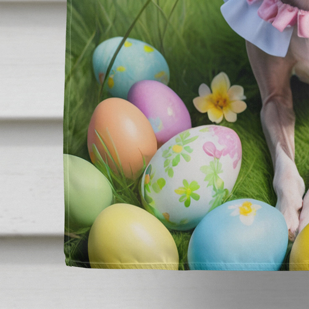 Italian Greyhound Easter Egg Hunt House Flag 28x40 Porch Sleeve Pole Decorative Outside Yard Banner Artwork Wall Hanging, Polyester
