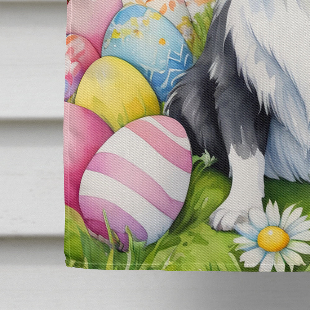 Japanese Chin Easter Egg Hunt House Flag 28x40 Porch Sleeve Pole Decorative Outside Yard Banner Artwork Wall Hanging, Polyester