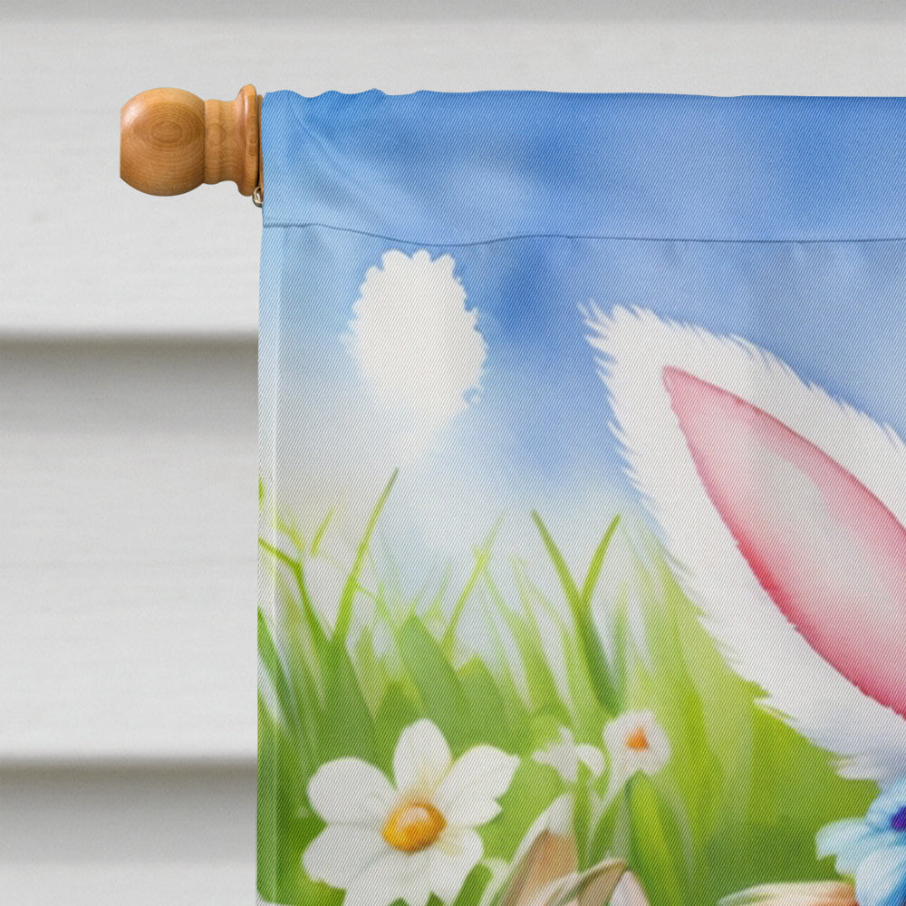Japanese Chin Easter Egg Hunt House Flag 28x40 Porch Sleeve Pole Decorative Outside Yard Banner Artwork Wall Hanging, Polyester