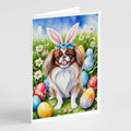 Japanese Chin Easter Egg Hunt Greeting Cards Pack of 8 Blank Cards with Envelopes Whimsical A7 Size 5x7