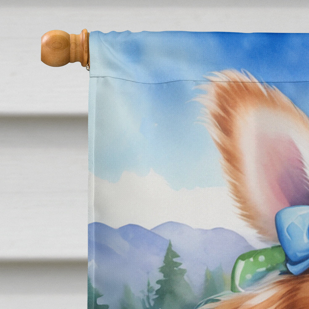 Japanese Chin Easter Egg Hunt House Flag 28x40 Porch Sleeve Pole Decorative Outside Yard Banner Artwork Wall Hanging, Polyester