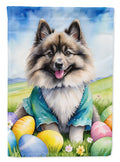 Keeshond Easter Egg Hunt House Flag 28x40 Porch Sleeve Pole Decorative Outside Yard Banner Artwork Wall Hanging, Polyester