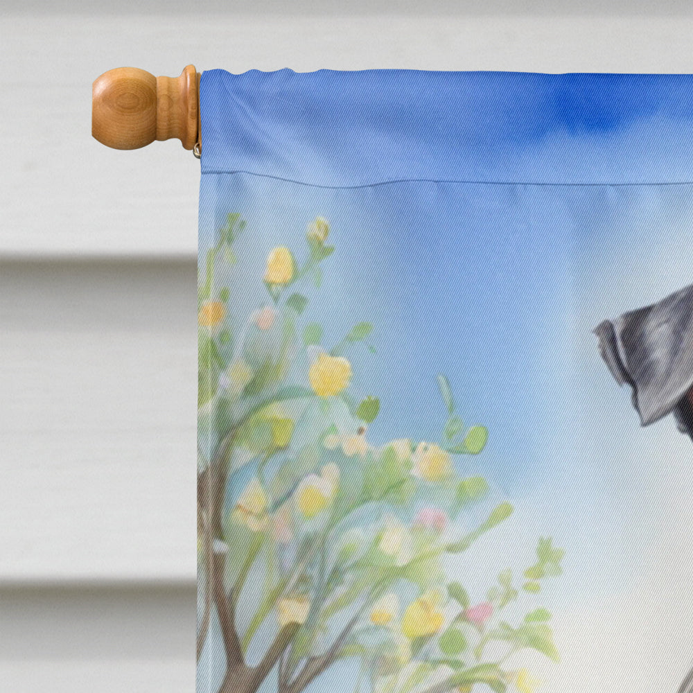 Kerry Blue Terrier Easter Egg Hunt House Flag 28x40 Porch Sleeve Pole Decorative Outside Yard Banner Artwork Wall Hanging, Polyester