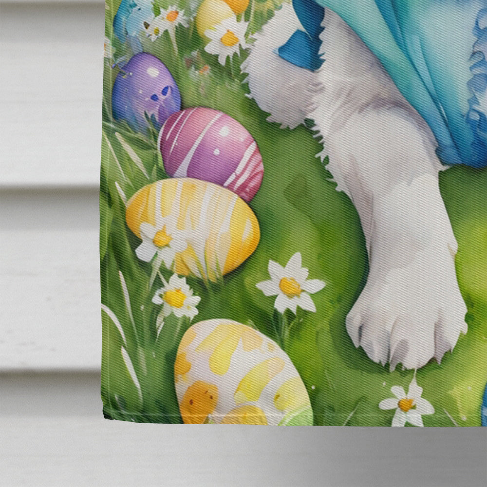Kuvasz Easter Egg Hunt House Flag 28x40 Porch Sleeve Pole Decorative Outside Yard Banner Artwork Wall Hanging, Polyester