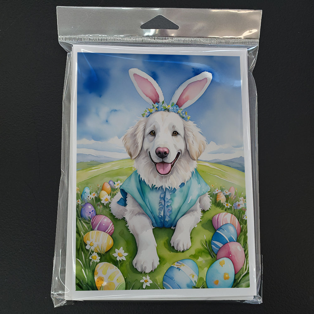 Kuvasz Easter Egg Hunt Greeting Cards Pack of 8 Blank Cards with Envelopes Whimsical A7 Size 5x7