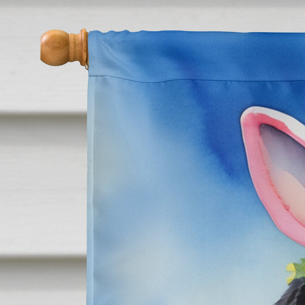 Black Labrador Retriever Easter Egg Hunt House Flag 28x40 Porch Sleeve Pole Decorative Outside Yard Banner Artwork Wall Hanging, Polyester